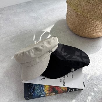 [얼굴소멸핏/고퀄리티] 헤이 마도로스 코튼 헌팅캡 금장 포인트 빈티지 베레모 팔각모 빵모자