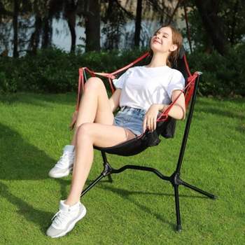 힐링존 접이식 스윙 캠핑의자(레드)