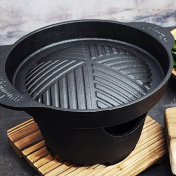 원형 미니 화로 그릴 세트 무쇠 주물 그릴팬 1인용 (14537121)