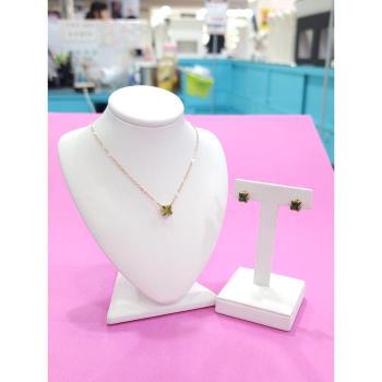 로뎀 세이브존05 스왈 스퀘어 베이직 목걸이 귀걸이 세트(그린)02 RD24010052 (33109453)