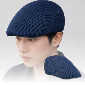 남성용 메쉬 베레모 모자 여름 통기성 빵모자 네이비-WFOV1R9