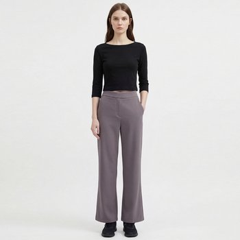 [샵앤] 국산 여성 사방스판 매직 밴딩 부츠컷 슬랙스 팬츠 INT-WPT-21174-진그레이