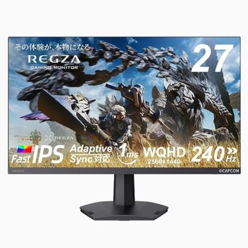 [해외] REGZA 27인치 WQHD 게이밍 모니터 240Hz 1ms(GTG) HDR10 IPS 패널 Adaptive Sync HDMI RM-G276N
