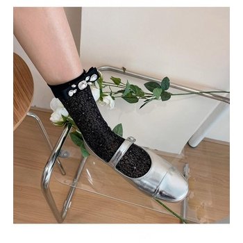 발목 양말 스타킹 망사 큐빅 레이스 자수 타이즈 화이트 블랙 시스루 연말 연초 아이돌