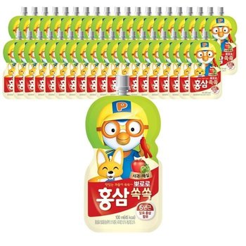 팔도 뽀로로 홍삼쏙쏙 사과매실 100ml X 40개입 홍삼음료