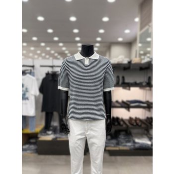 바쏘옴므 단가라 와플 반팔 카라 니트 WSA2WT17A_DJ