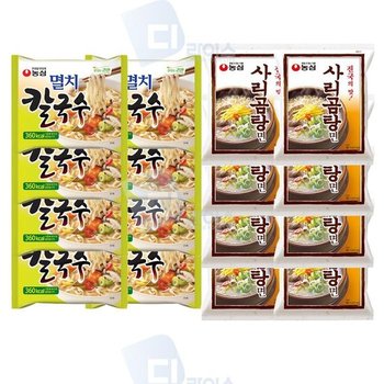 농심 멸치칼국수 사리곰탕면 봉지면 2종세트 16봉 (51137208)