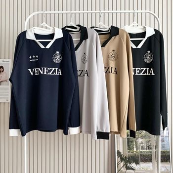 남녀 MONG7043 시크한 오버핏 베네치아 져지 카라티 SD241035 티숙 박