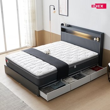 액티브 템바보드 LED 서랍형 침대 SS-쟈가드독립매트리스