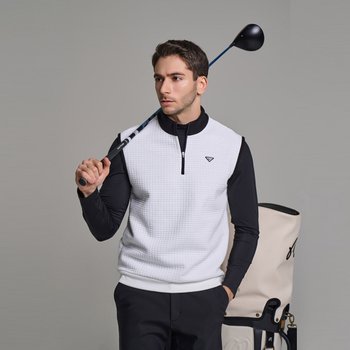 다운블로우 남자스포츠골프웨어반집업배색베스트 DB6505-1M