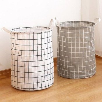 [JHQS8ZNL_4B]접이식보관 패브릭 원통형 세탁보관