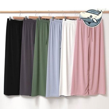 편안한 스판 넉넉한 통바지 데일리 홈웨어 (WFH1DQW)