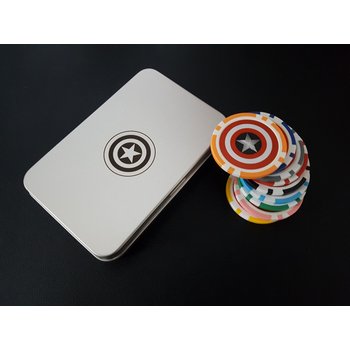 [오늘출발] 카지노 데칼칩 카지노볼마커 9색상 별 실버틴케이스 세트