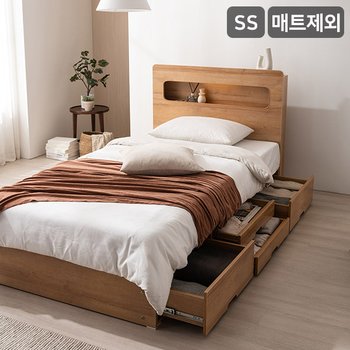 SAMICK레이즈 LED 4단 수납 침대(매트제외-슈퍼싱글)