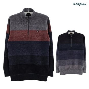 SMJ1413 소프트 기모 집업 티셔츠 중년 남성 겨울 집업