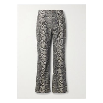 [해외] 가브리엘라허스트 에즈라 스네이크 프린트  미드라이즈 부츠컷 진 그레이 46376663162907655