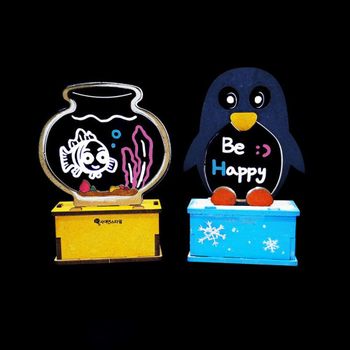 LED 아크릴 조명등 (소형 창작용)펭귄어항 -마카
