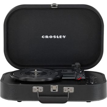 [해외] 영국 크로슬리 턴테이블 Crosley CR8009B-BK Discovery Vintage Bluetooth in/Out 3-Speed Belt-