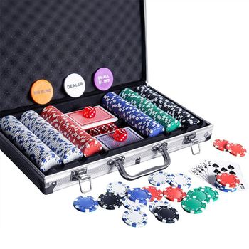 300pcs 카지노칩 세트 세븐 카드 포커칩 게임칩 홀덤  라스베가스 B968