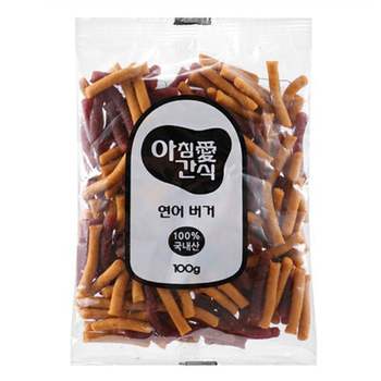 아침애 강아지 100g 연어버거 개육포