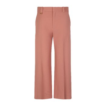 [해외배송] 끌로에 골드 톤 D-링 울 가바딘 플레어 팬츠 CH26SPA13164 6AG