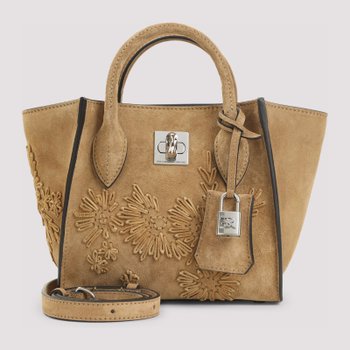 [해외배송] 에르마노설비노 플로럴 자수 스웨이드 매기 토트백 D483S352RDIW 71044