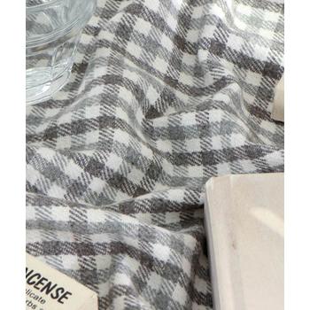 패션스타트 톡톡 소프트 피치기모 폴리 트윌 깅엄체크_그레이 (71387)