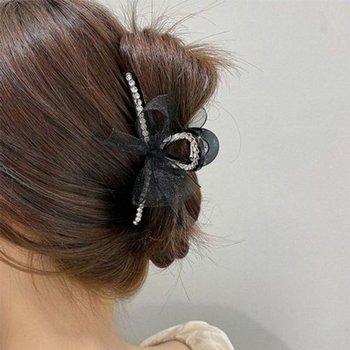 머리 베이직 올림 큐빅 삔 올데이 반 묶음 리본 헤어-WFH5GMD