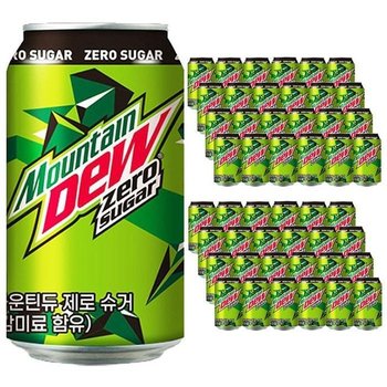 롯데 마운틴듀 제로 355ml 탄산음료 48캔 (24캔_6917 (52989851)