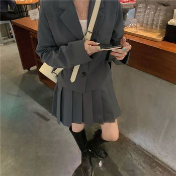 아디핏걸 디아 플리츠 스커트 패션 블레이저 세트_P319032597
