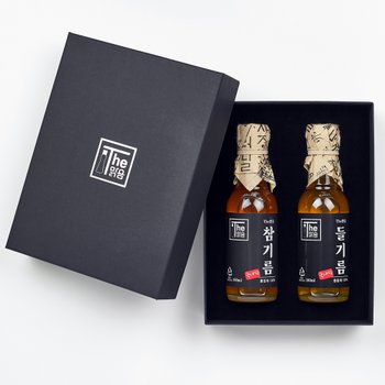 더맑음 선물세트 A 국내산 참기름 180ml + 들기름 180ml