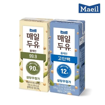 매일두유 혼합 99.9 190ml 24팩+고단백 190ml 24팩_12823373