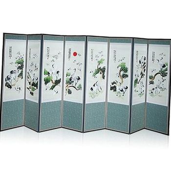 백학도 자수 고급 선물용 전통 병풍 8폭 전통병풍 백학도병풍 자수병풍 거실병풍 8폭병풍