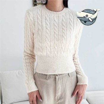 편안한 니트 크롭 티셔츠 여성용 스타일리시 (WFH6PMQ)