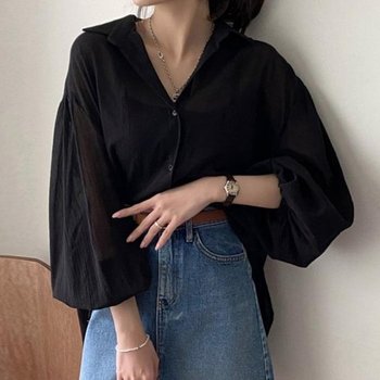 [mbvAro_66]데일리상의 벌룬소매 블라우스 SSH-056 (50880898)
