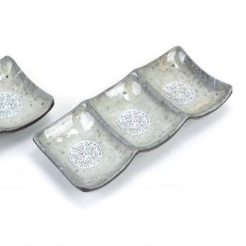 플라워 초장그릇 3칸 초장종지 종지접시 소스그릇 소스접시 간장종지 양념종지