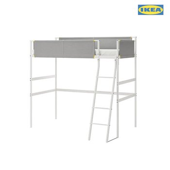 이케아 VITVAL 비트발 로프트 침대프레임 90x200cm+견면매트리스1개/이층침대
