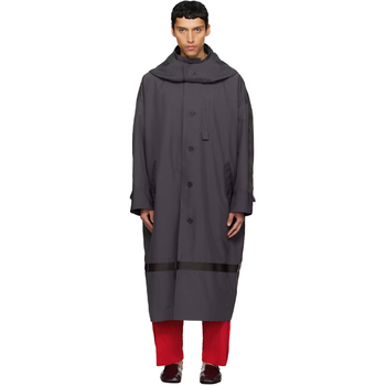옴므 플리세 이세이 미야케 코트 그레이 캐리어 캐리드 코트 261729M17