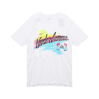 남성 UA 여름 워드마크 반팔티셔츠_1370521-100