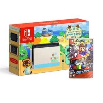 닌텐도 스위치 모여봐요 동물의 숲 에디션 본체 +슈퍼 마리오 오딧세이 국내정품 Ss