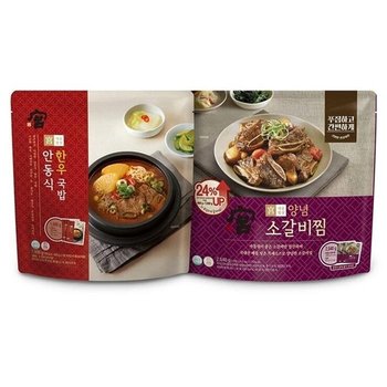 궁 안동식 한우국밥 800g x 2+양념소갈비찜 1020g x 2 (51243560)