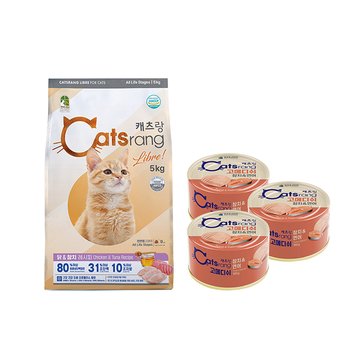 캐츠랑 고메디쉬 참치&연어 토핑 5.48kg 세트 (리브레 5kg+160g×3캔)
