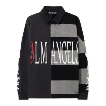 25 FW 팜앤젤스 패치워크 로고 플레임 플래그 폴로 셔츠 PMGC01BF25FAB0011