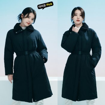 [신세계백화점]25 신상 아이유PICK 화보 상품 여성 롱기장 다운 L퍼카라 롱 다운자켓2 3BYPAWU501 정상가359000