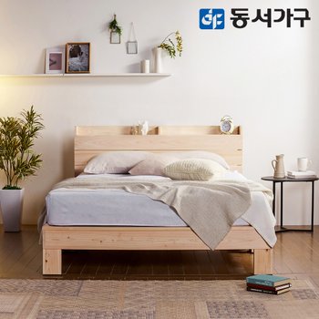 힐링 수납헤드 편백나무 원목 슈퍼싱글 SS 침대+9존독립 매트리스 DF639002