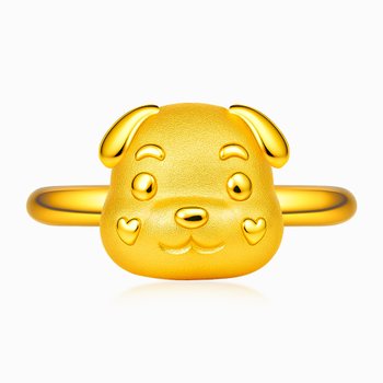 개 돌반지 24K 순금 1g