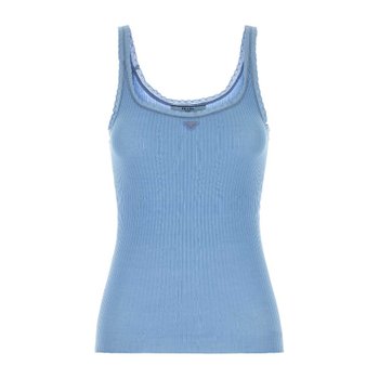 [해외배송] 프라다 리브 텍스처 스쿱넥 탱크탑 P29B82SOOO17LA F0013