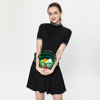 (여성)골조직 금속단추블루종 티셔츠_HE2WTS017