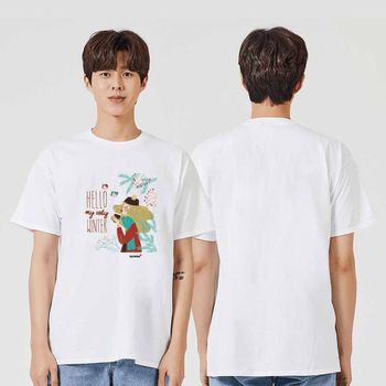 우리 헬로 겨울 추위 그래픽 캐쥬얼 반팔티 단체반팔티 동호회티