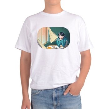 가족티 나의 오버핏 오버핏반팔티 공부 마치 학 (WFI1OYD)